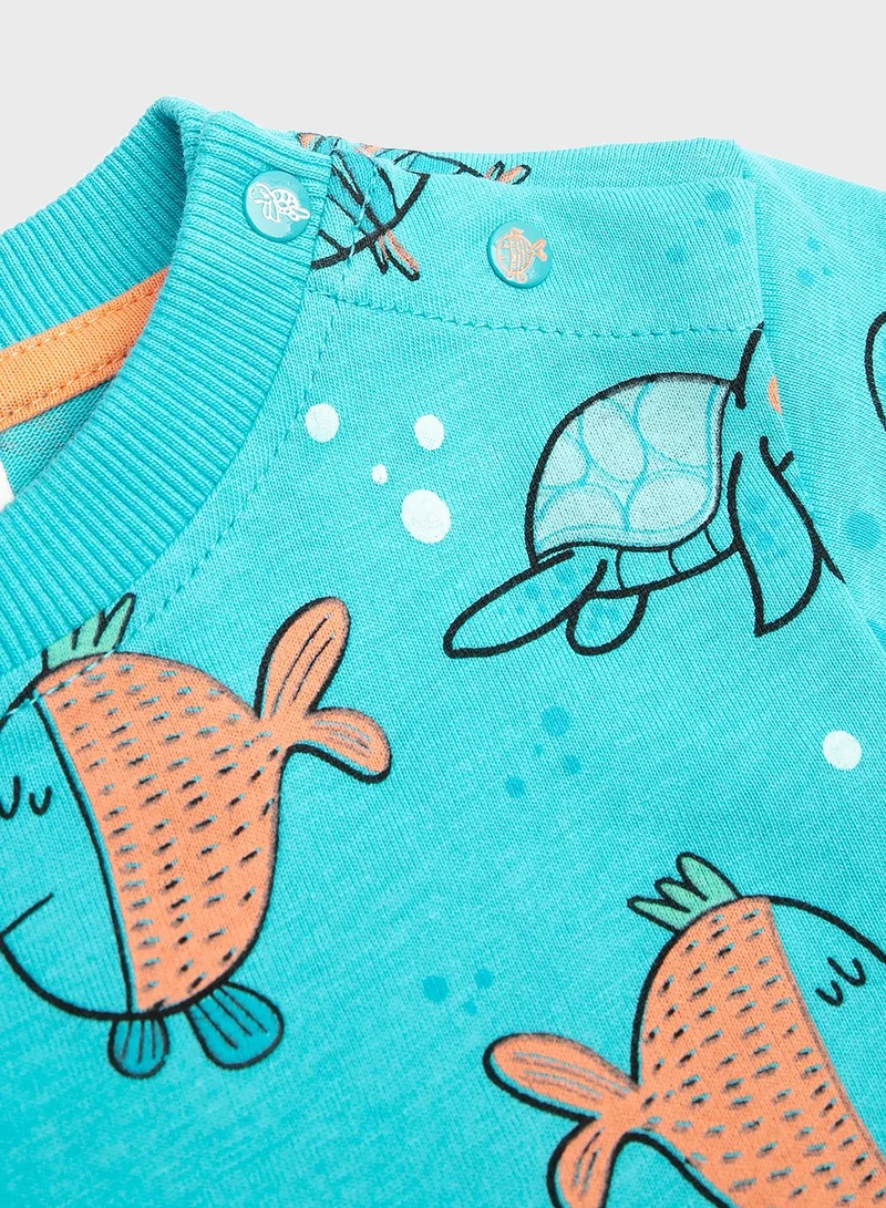 Coccodrillo  Infant Sea Creature Print T-Shirt