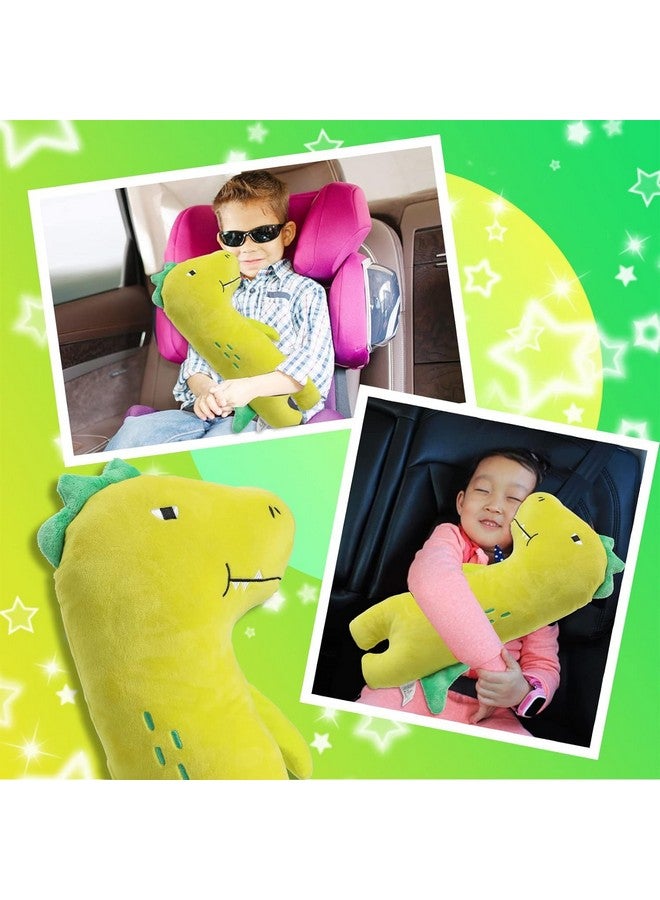Resulzon Seat Belt Cover Pillow for Kids, Car Seatbelt Cushion Shoulder Neck Support Protector Pad, Soft Stuffed Plush Travel Vehicle Safety Belts Strap Pillow for Boys and Girls Headrest (Dinosaur) - Image 4