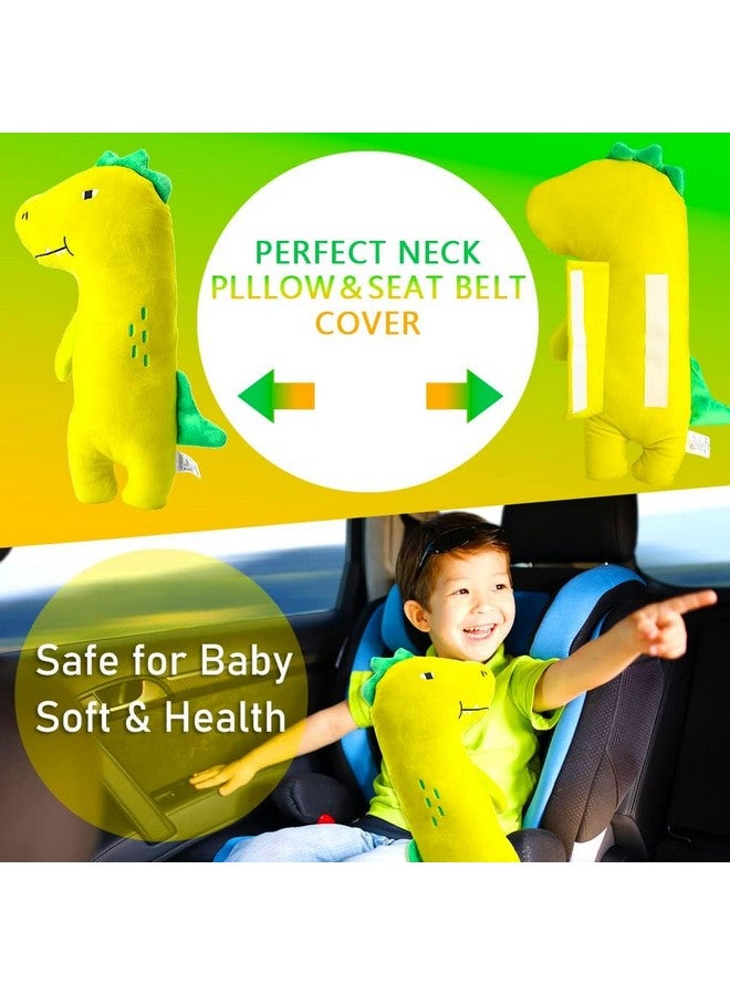 Resulzon Seat Belt Cover Pillow for Kids, Car Seatbelt Cushion Shoulder Neck Support Protector Pad, Soft Stuffed Plush Travel Vehicle Safety Belts Strap Pillow for Boys and Girls Headrest (Dinosaur) - Image 3