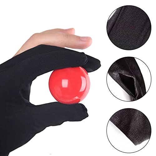 Meisuitd 12Pieces Billiard Gloves Breathable 3-Finger Cue Pool Glove Elastic Nylon Universal Sport Gloves for Women and Men Left & Right Hand Billiard Accessories(Black) - Image 2