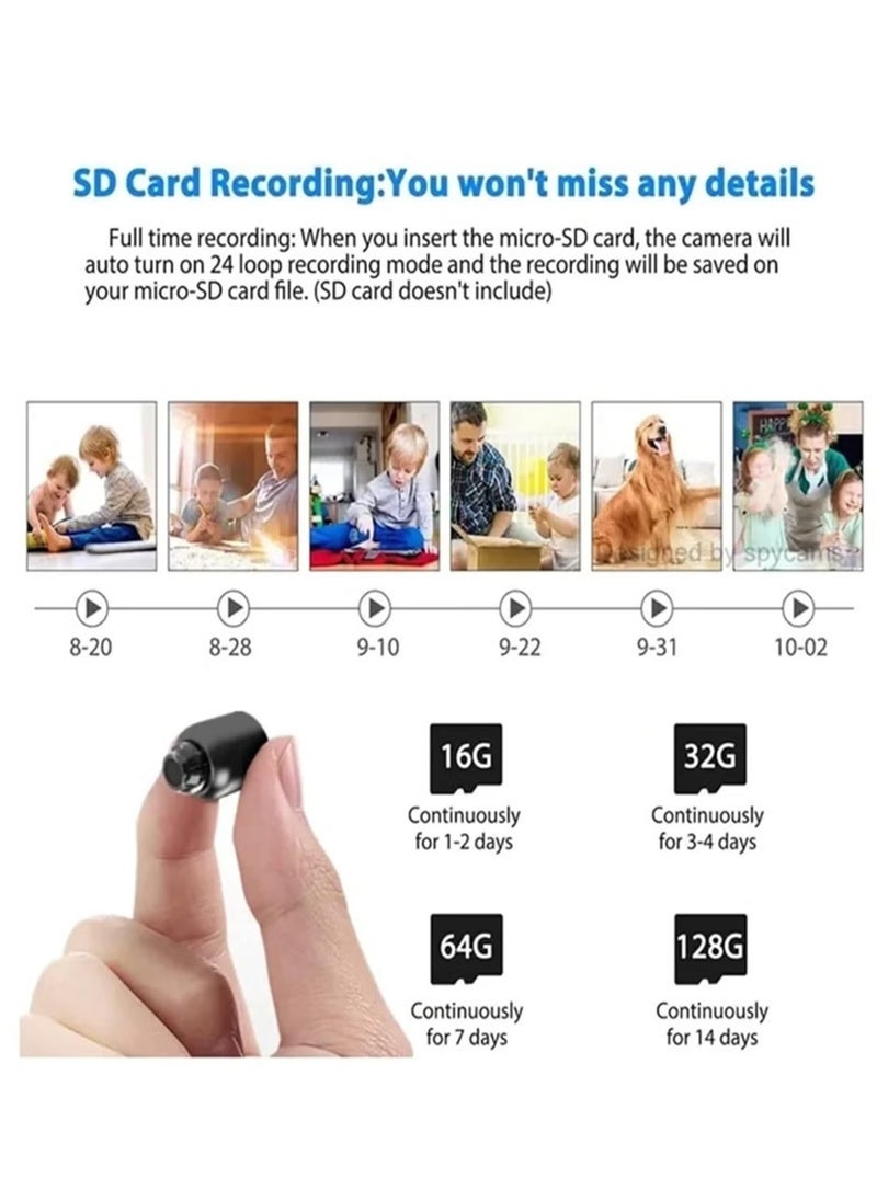 Gravity Mini WiFi Camera 1080P HD Night Vision – Motion Detection, Remote Monitoring, 160° Wide Angle Micro Baby Monitor for Home, Office, Store, Warehouse (1Pcs)  - Image 5
