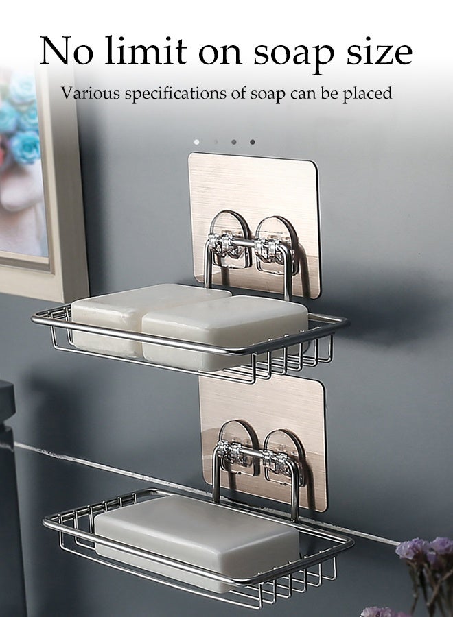 DUNISO Shower Soap Dish, Stainless Steel Bar Soap Holder,Wall Mounted Soap Dish Holder Self-Adhesive,Durable and Sturdy, Moisture-Proof and Rust Proof,for Bathroom,Shower,Kitchen - Image 4