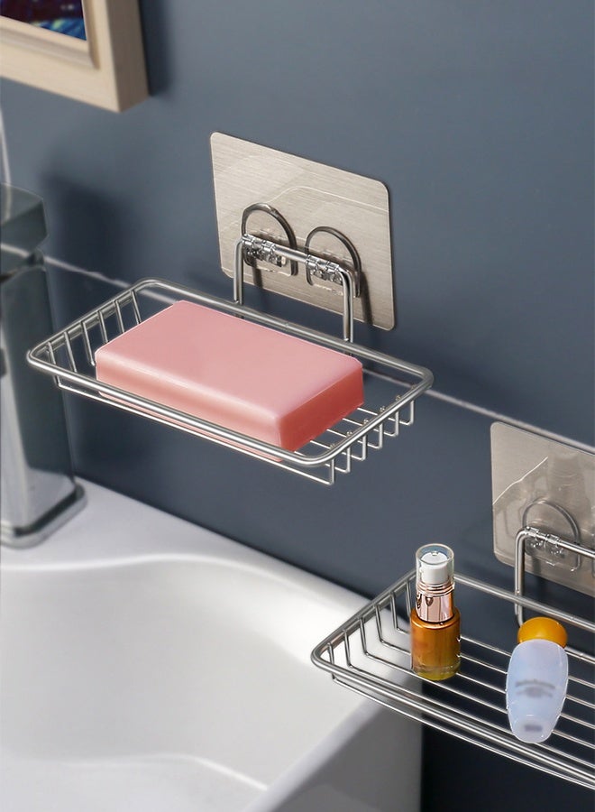 DUNISO Shower Soap Dish, Stainless Steel Bar Soap Holder,Wall Mounted Soap Dish Holder Self-Adhesive,Durable and Sturdy, Moisture-Proof and Rust Proof,for Bathroom,Shower,Kitchen - Image 3