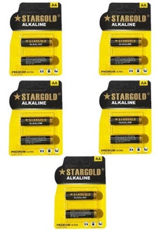 Stargold Stargold Alkaline AA Batteries – Long-Lasting, 1.5V Premium Ultra Power, Ideal for High-Drain Devices, Pack of 10 Pieces (5 Cards)  - Image 1