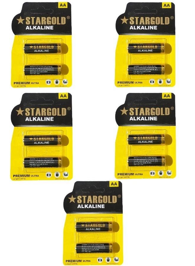 Stargold Stargold Alkaline AA Batteries – Long-Lasting, 1.5V Premium Ultra Power, Ideal for High-Drain Devices, Pack of 10 Pieces (5 Cards)  - Image 1