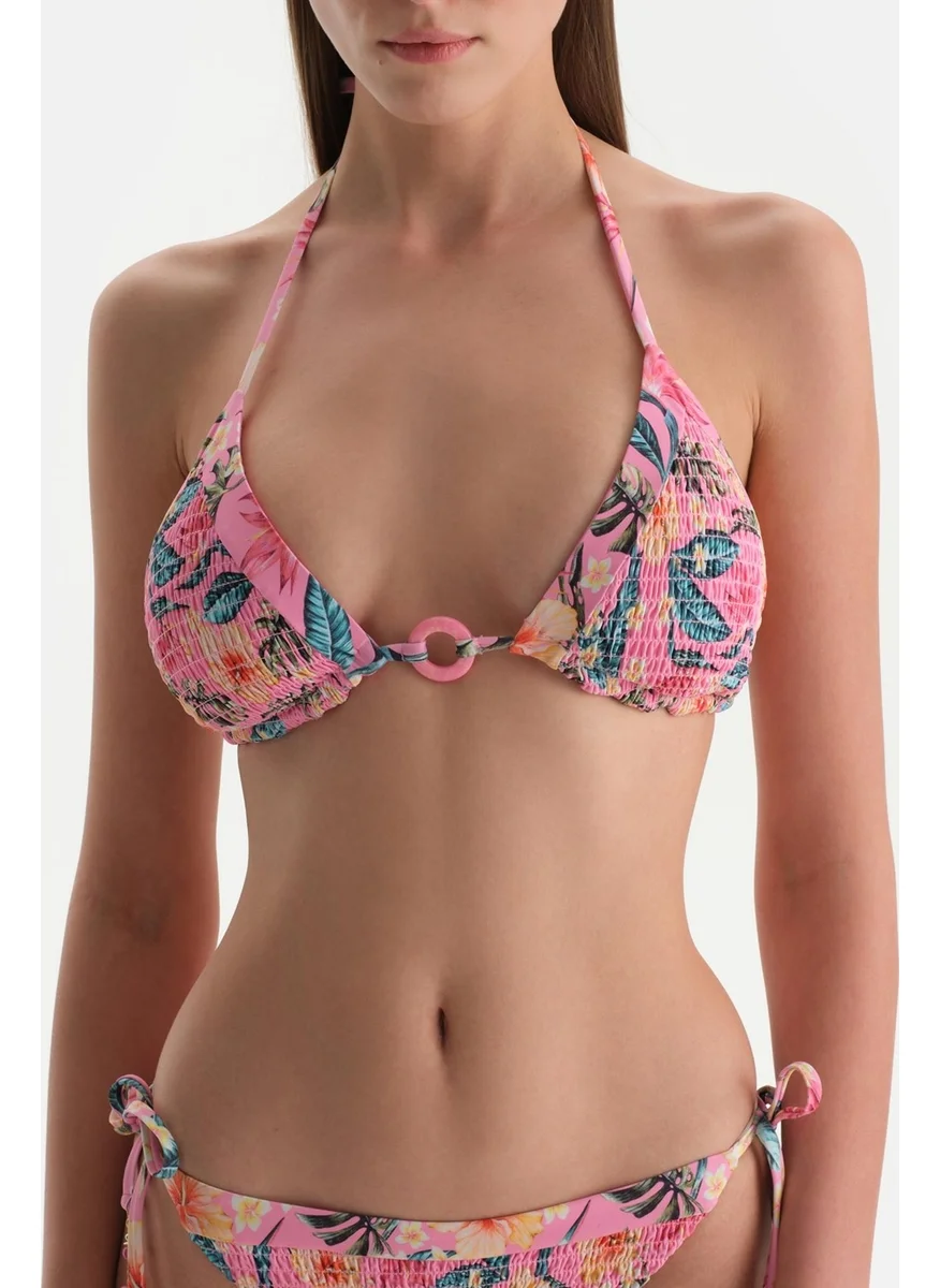داجي Salmon Triangle Mini Bikini Top