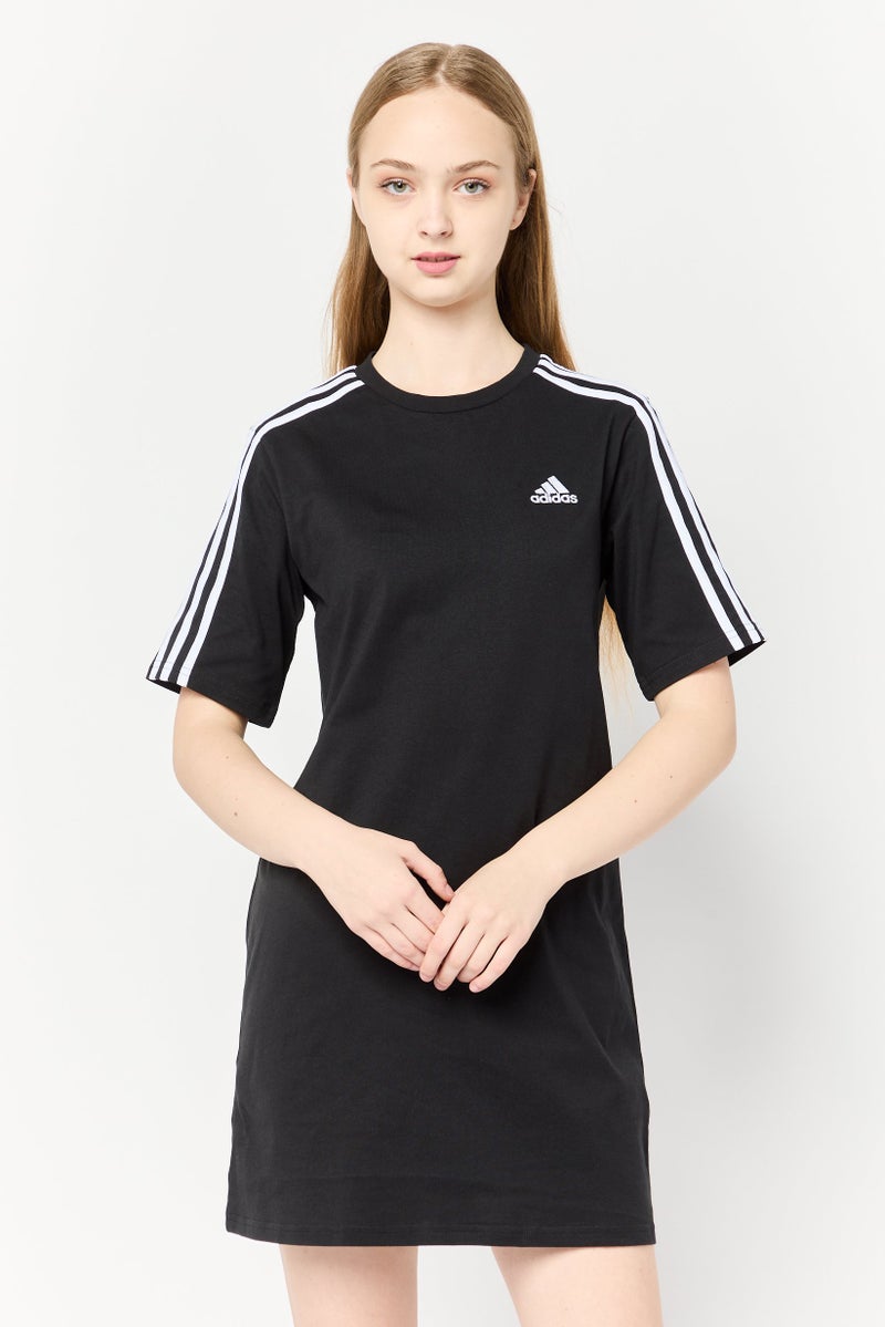 Adidas Women Sportswear Fit Short Sleeves Outdoor Shirt Dress, Black  - Image 1