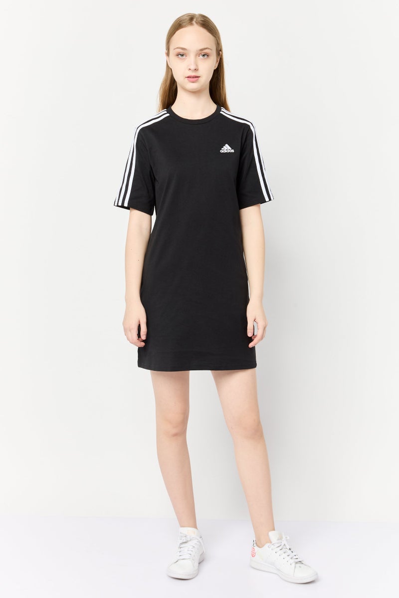 Adidas Women Sportswear Fit Short Sleeves Outdoor Shirt Dress, Black  - Image 4