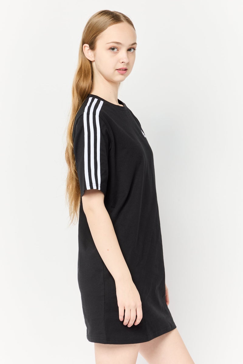 Adidas Women Sportswear Fit Short Sleeves Outdoor Shirt Dress, Black  - Image 2