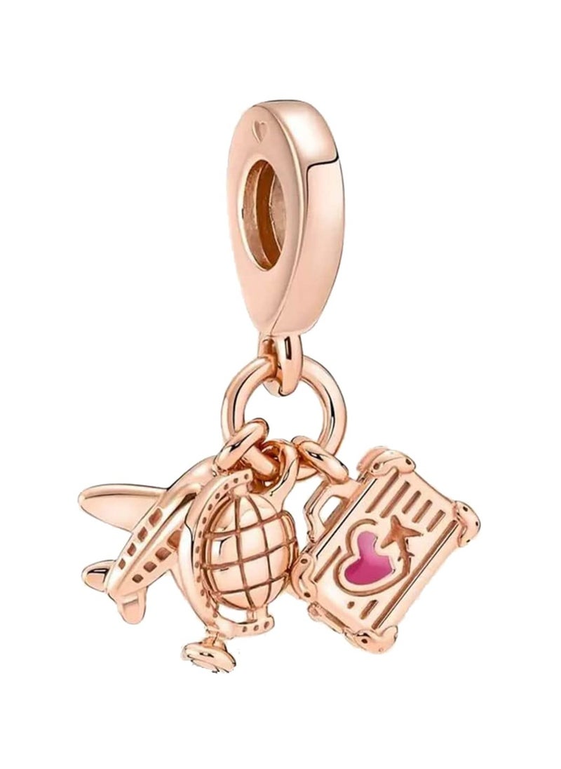 Excefore - 925 Sterling Silver Charms, Bracelets and Necklaces Flower Girly Beads Dangle Pendants Jewelry, Girls Jewelry Beads Women Gift Bracelets and Necklaces, Crystal Everyday Accessories - Image 1