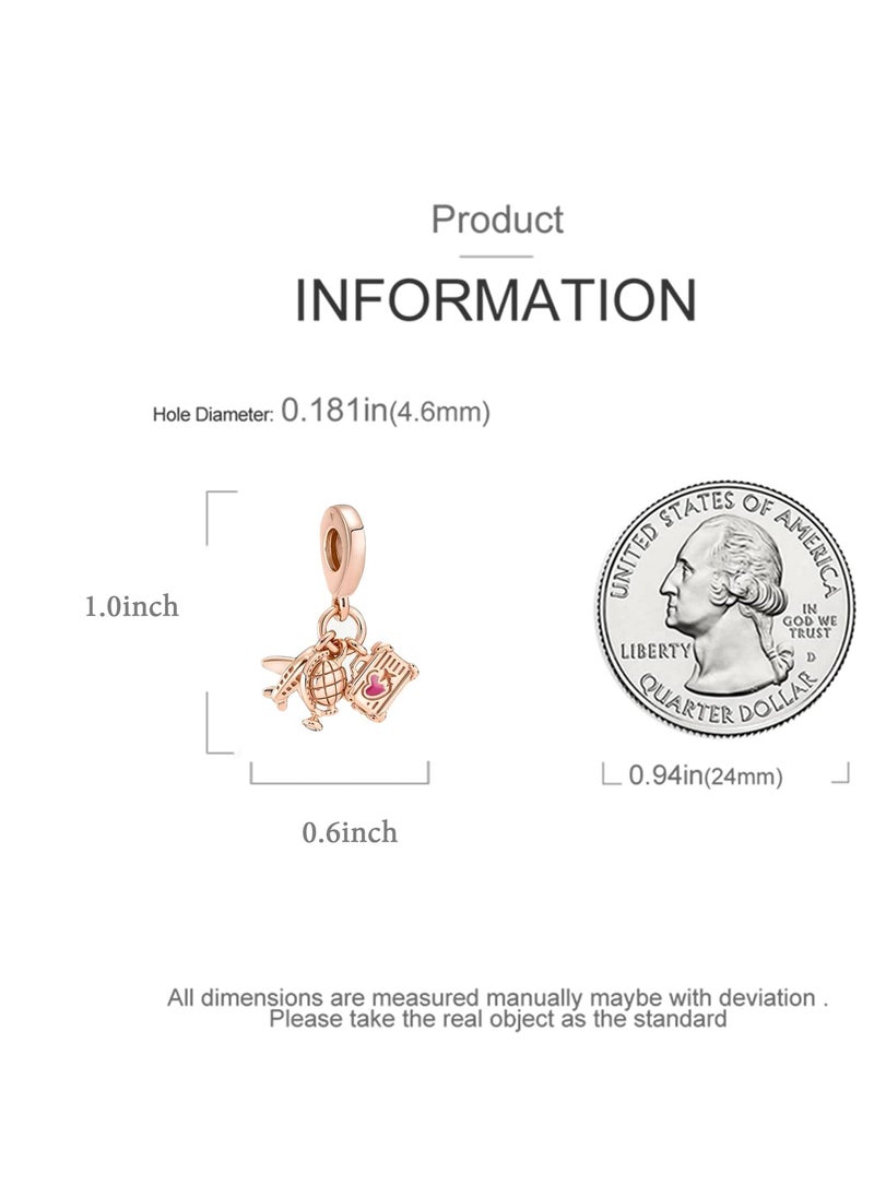 Excefore - 925 Sterling Silver Charms, Bracelets and Necklaces Flower Girly Beads Dangle Pendants Jewelry, Girls Jewelry Beads Women Gift Bracelets and Necklaces, Crystal Everyday Accessories - Image 1