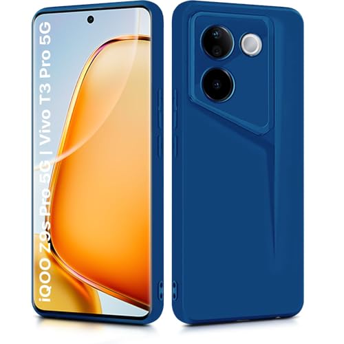 WOW IMAGINE Slim Back Cover for iQOO Z9s Pro 5G | Vivo T3 Pro 5G | Blade Series Ultra Thin Case with Lightweight Design | Camera Protection | Soft Matte Silicone Flexible Mobile Case - Blue - Image 2