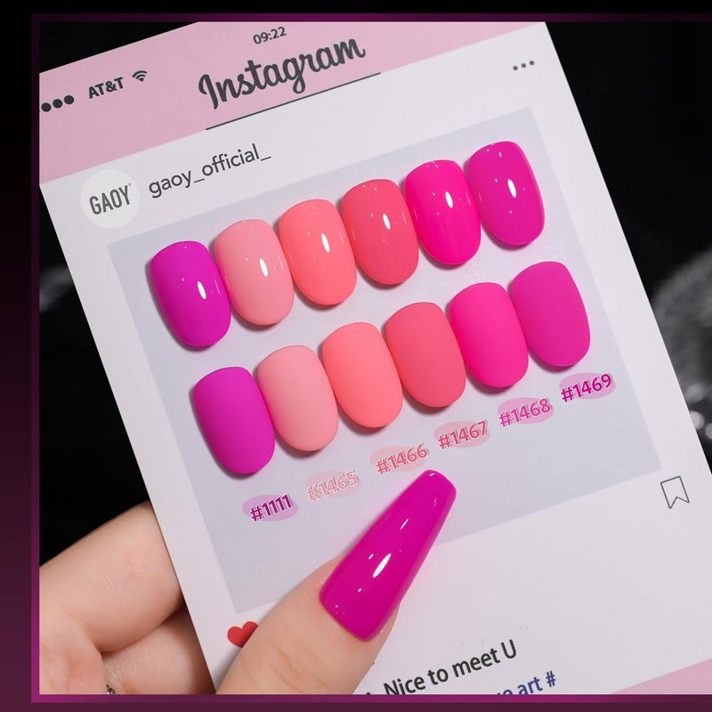 GAOY Neon Gel Nail Polish Set - Baby Pink - Image 2