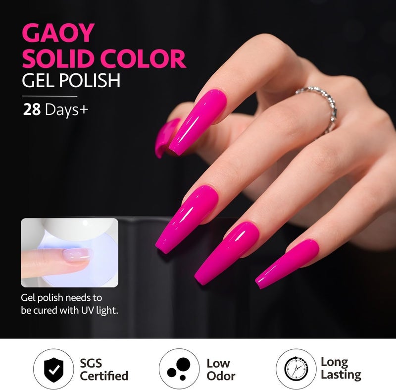 GAOY Neon Gel Nail Polish Set - Baby Pink - Image 5