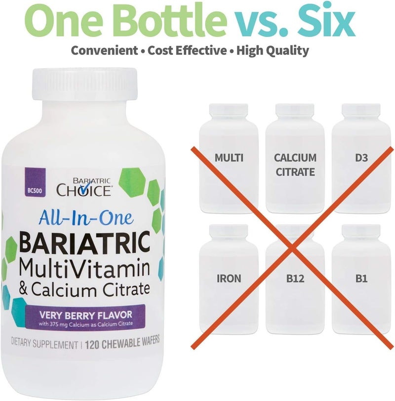 Bariatric Choice فيتامينات متعددة قابلة للمضغ من بارياتريك تشويس مع الحديد وكالسيوم سترات توت العليق 120 حبة - Image 5