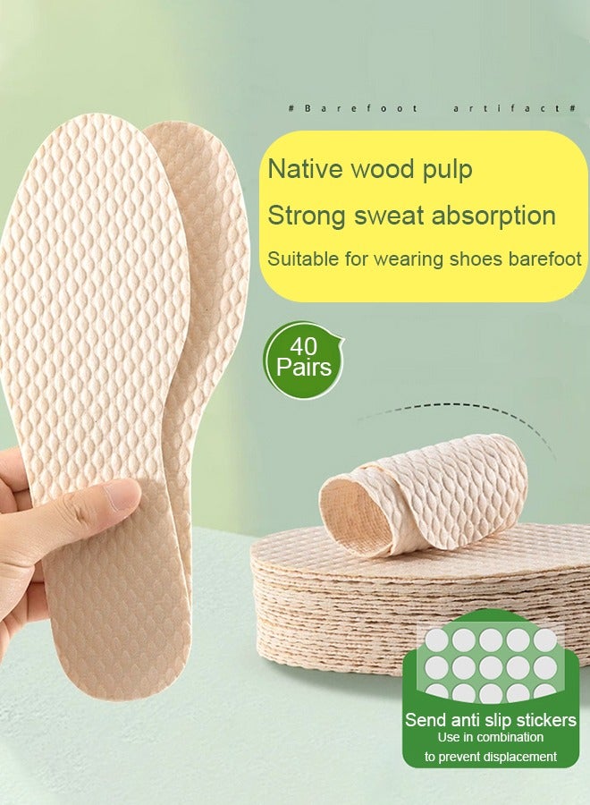NIBEMINENT 40 زوج من النعال القابلة للتخلص منها، رقيقة وقابلة للاستبدال، بطانات أحذية للتنفس، للعرق والأنشطة الخارجية، بطانات أحذية للنساء والرجال، للمشي لمسافات طويلة، الجري، الأحذية الرياضية - Image 1