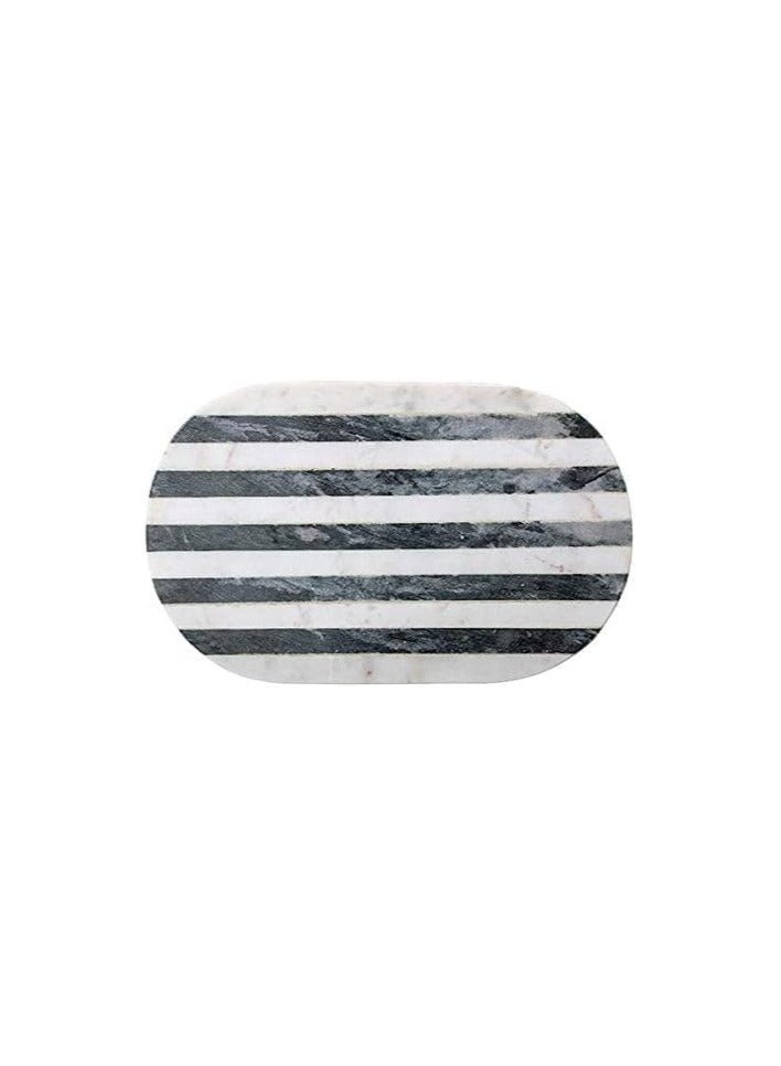 Striped- White black Chopping Board 40x30x2cm - Image 1