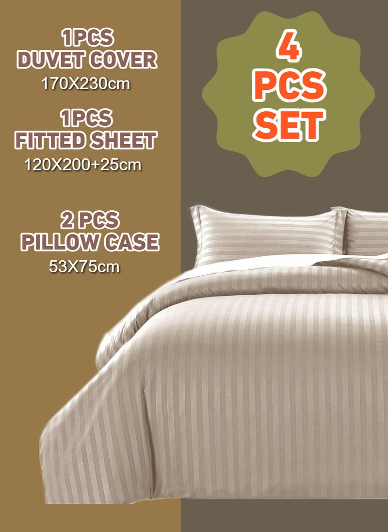 Blueberry 4 Pieces Single Size Duvet Cover Set with Fitted sheet and Pillowcases - Image 2