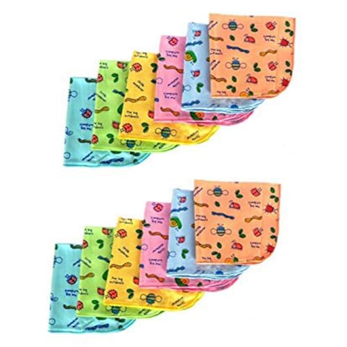 MOM CARE Extra Soft Face Towel Hosiery Cotton Reusable Napkins Washcloth for Newborn Baby (Multicolour) - Pack of 12 - Image 1