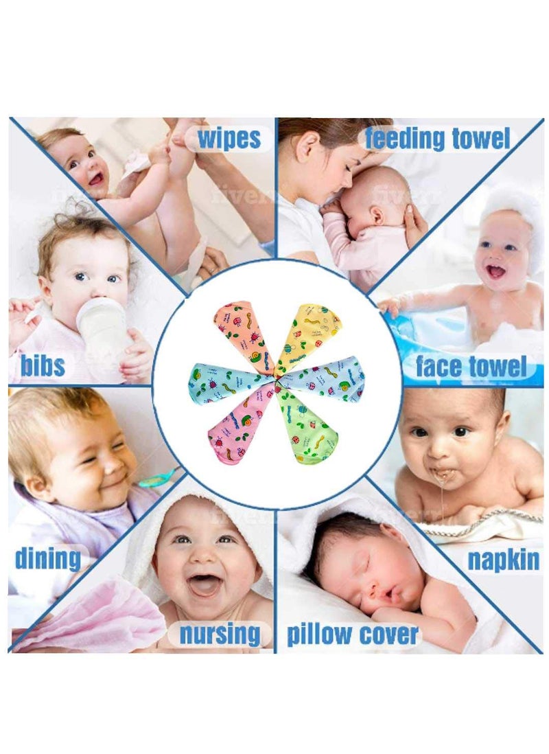 MOM CARE Extra Soft Face Towel Hosiery Cotton Reusable Napkins Washcloth for Newborn Baby (Multicolour) - Pack of 12 - Image 2