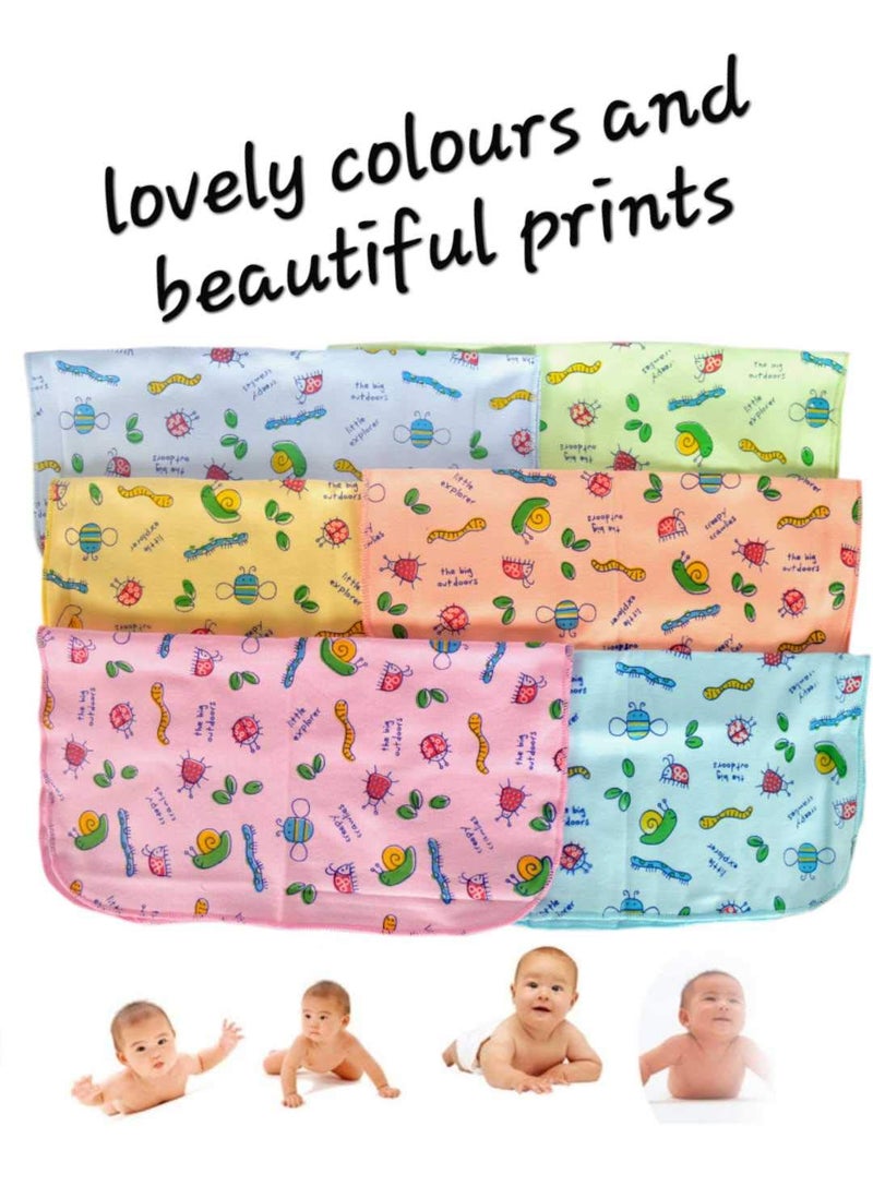 MOM CARE Extra Soft Face Towel Hosiery Cotton Reusable Napkins Washcloth for Newborn Baby (Multicolour) - Pack of 12 - Image 4