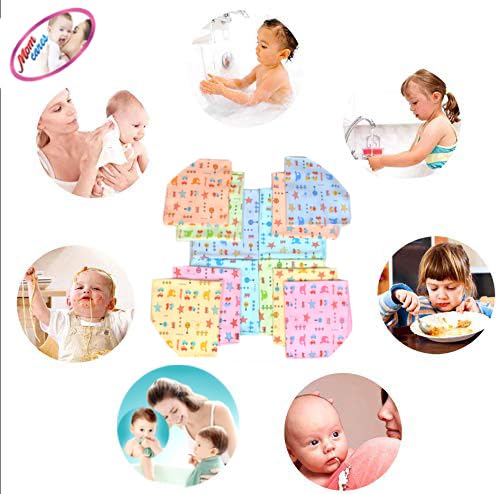 MOM CARE Extra Soft Face Towel Hosiery Cotton Reusable Napkins Washcloth for Newborn Baby (Multicolour) - Pack of 12 - Image 5