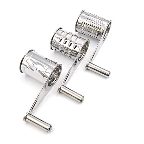 Mayata 1set Cheese Cutter Slicer Shredder with 3 Interchanging Rotary Ultra Sharp Cylinders Stainless Steel Drums & Slicer - Image 5