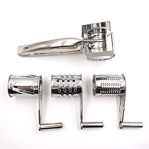 Mayata 1set Cheese Cutter Slicer Shredder with 3 Interchanging Rotary Ultra Sharp Cylinders Stainless Steel Drums & Slicer - Image 3