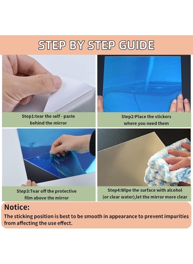 Acrylic Mirror Sheet 40x30cm, Full Length Wall Mirror Tiles, Flexible Plastic Shatterproof Self Adhesive Mirrors for Home Gym, Bathroom, Bedroom, Door & Closet Decoration, Non Glass Safety Plexiglass Mirrors - Image 2