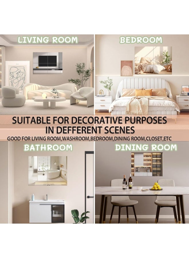 Acrylic Mirror Sheet 40x30cm, Full Length Wall Mirror Tiles, Flexible Plastic Shatterproof Self Adhesive Mirrors for Home Gym, Bathroom, Bedroom, Door & Closet Decoration, Non Glass Safety Plexiglass Mirrors - Image 5