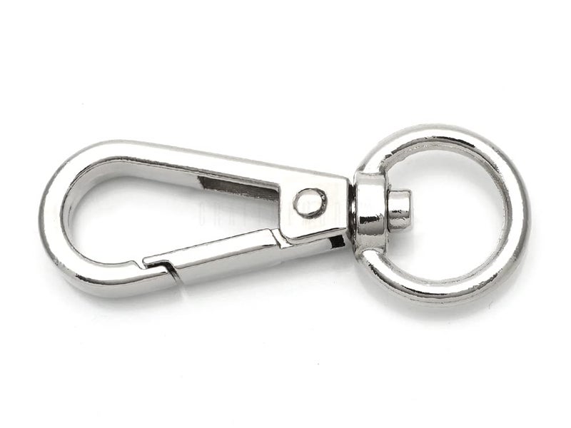 CRAFTMEMORE 10pcs Swivel Lobster Clasps Push Gate Snap Hook Bag Clips Purse Accessories FSO (Silver)