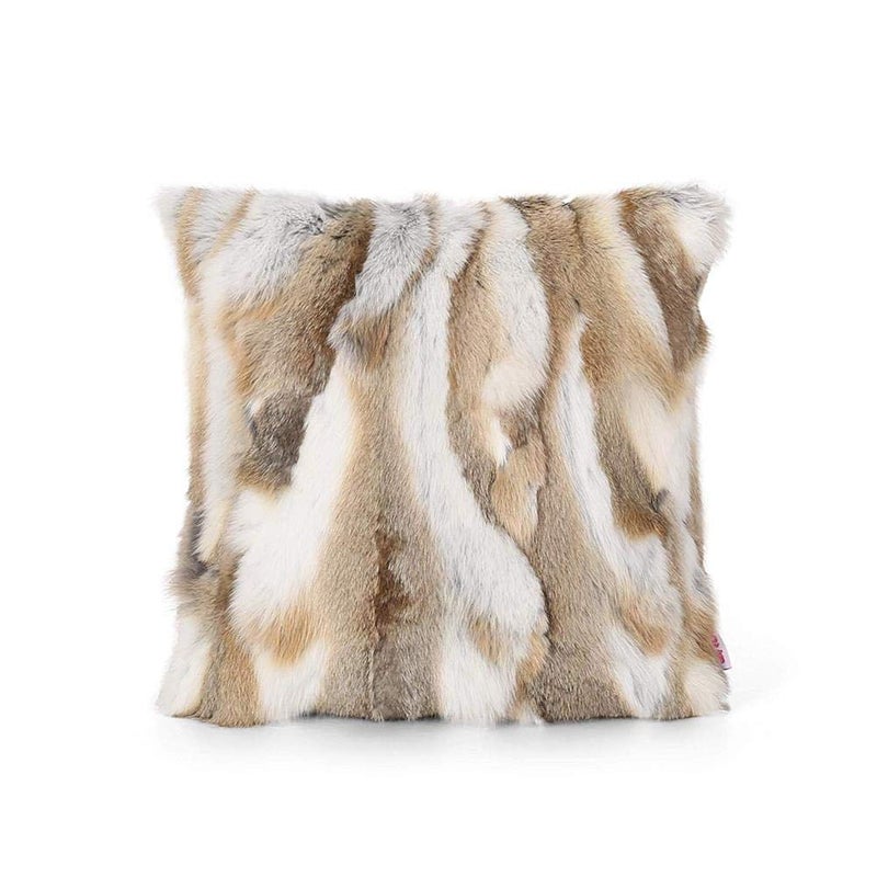 yingda1992 Real Rabbit Fur Sofa Pillow Case Home Living Room for Decorative Rabbit Fur Cushion Cover Throw Pillows Covers Case Yellow 16in16in