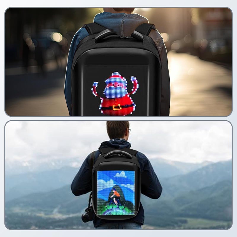 AUTOBABA LED Backpack with Full-color Programmable Screen, App Control Laptop Backpack, Waterproof Luggage Bag for Camping Cycling Travelling, DIY Fashion Backpack - Image 5