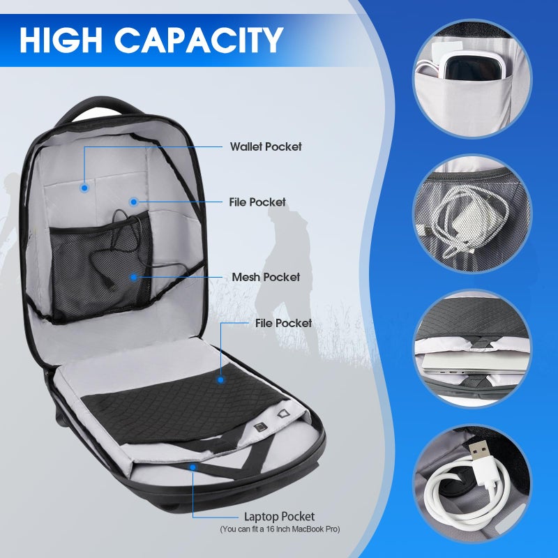 AUTOBABA LED Backpack with Full-color Programmable Screen, App Control Laptop Backpack, Waterproof Luggage Bag for Camping Cycling Travelling, DIY Fashion Backpack - Image 4