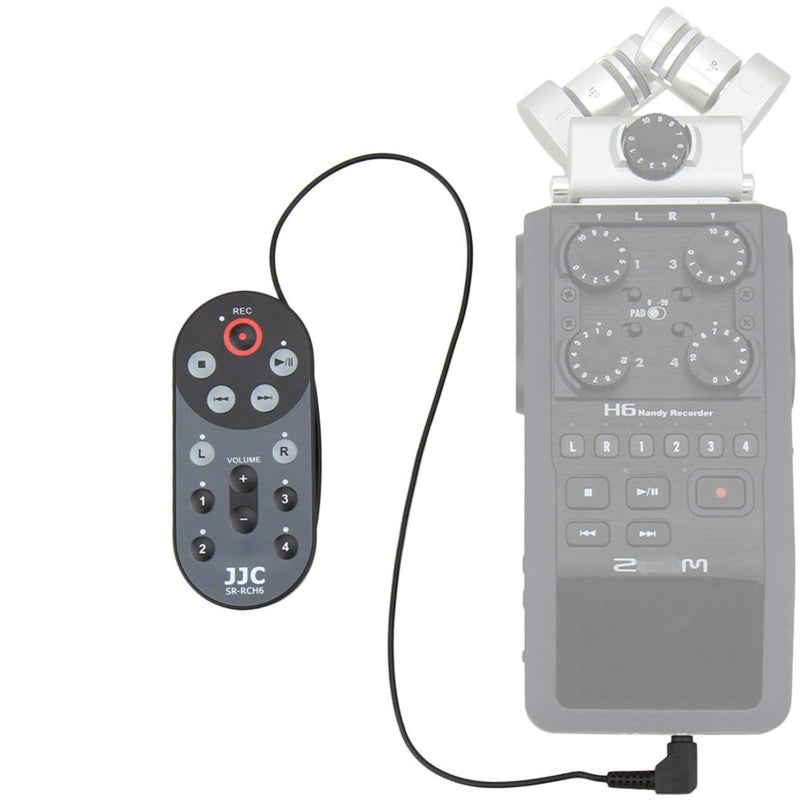 JJC H6 Cable Wired Remote Control Commander for Zoom H6 & H6 All Black 2020 Version Handy Portable Digital Recorder Replaces Zoom RCH-6 Controller - Cable Length: Approx 1.4m / 4.6 Feet - Image 1