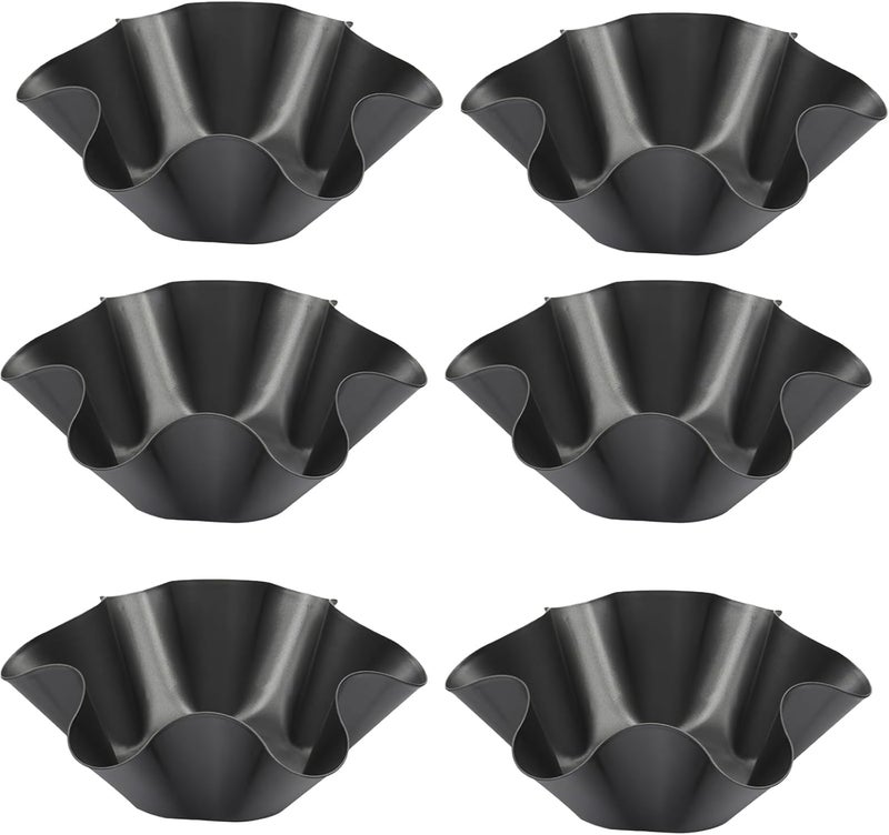 Cielasis 6 Pack 8.5" Nonstick Large Taco Shell Bowl – Carbon Steel Tortilla Maker Shell Pans Baking Molds Tostada for Frying Salad Bowls - Image 1