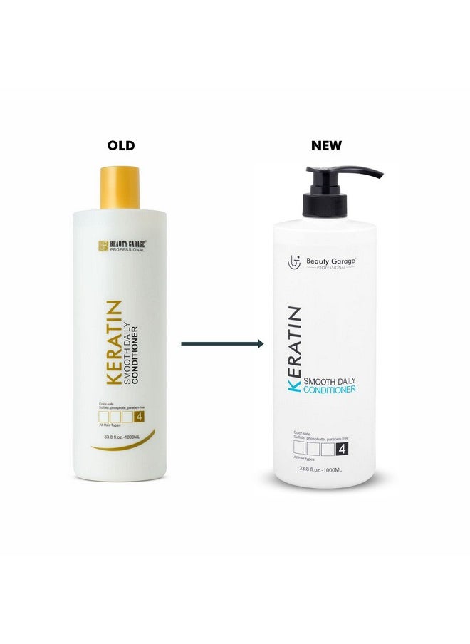 Beauty Garage Keratin Smooth Daily Conditioner 1000Ml (All Hair Types)  - Image 2