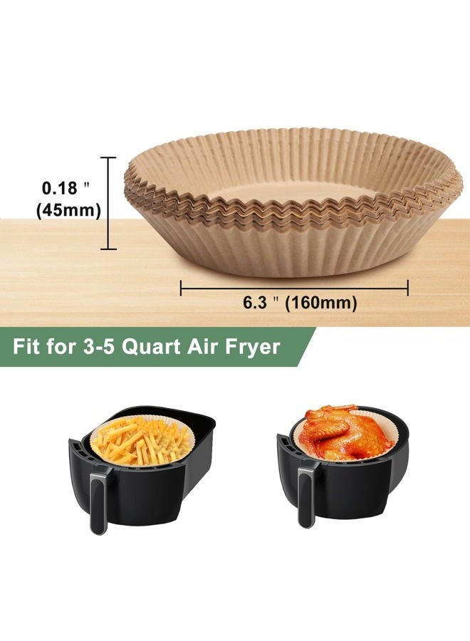 JolyWell Air Fryer Paper Liners, Unbleached Oven Insert Parchment Paper, Disposable Non-stick Baking Paper for Frying, Baking & Roasting (100Pcs-6.3") - Image 2