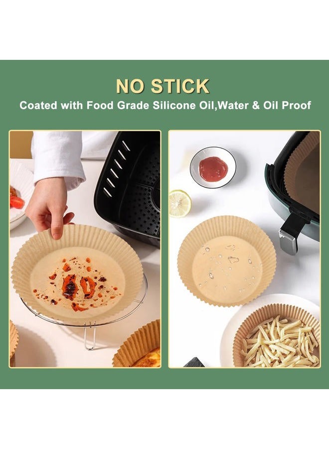 JolyWell Air Fryer Paper Liners, Unbleached Oven Insert Parchment Paper, Disposable Non-stick Baking Paper for Frying, Baking & Roasting (100Pcs-6.3") - Image 4