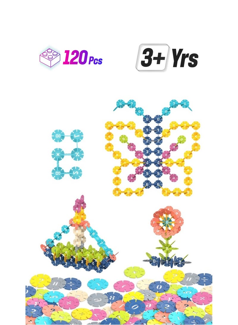 120 Pcs Flower Building Blocks Set Construction Toy Learning Assembly Playset STEM Toy Set Educational Kit Child Branin Development Preschool Kindergarten Toy - Image 1