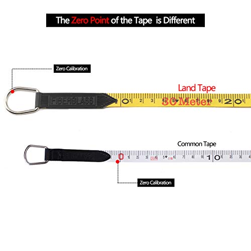 LAND 100FT/30M Heavy Duty Fiberglass Tape Measure - 1/2-Inch Wide, Dual Inch/Metric Scale, Durable Open Reel Measuring Tape for Surveying, Engineering, Runway Construction - Image 3