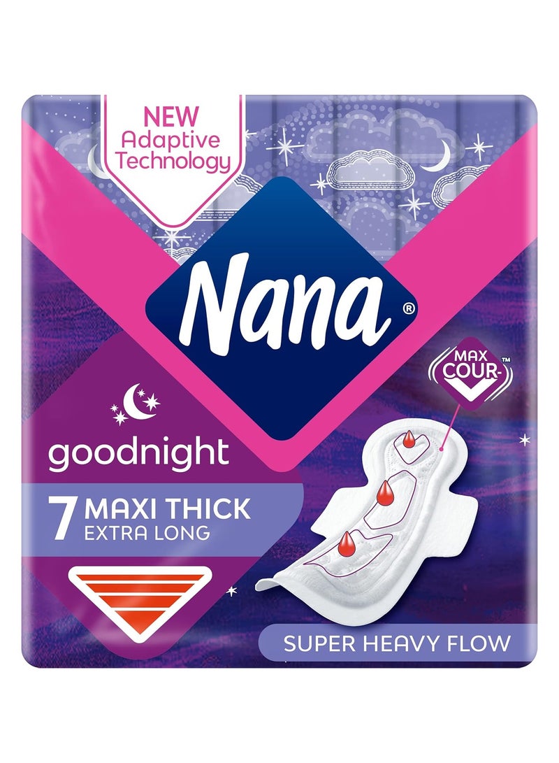 Nana Goodnight Maxi Thick Extra Long Pads 7 Pieces - Image 1