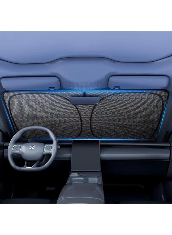 Car Windshield Sun Shade | Laser Heat Reflective & UV Blocking, Cover with Nano Silver & Ice Crystal Tech | Fits 145cm x 80cm (Most Vehicles) - Image 2