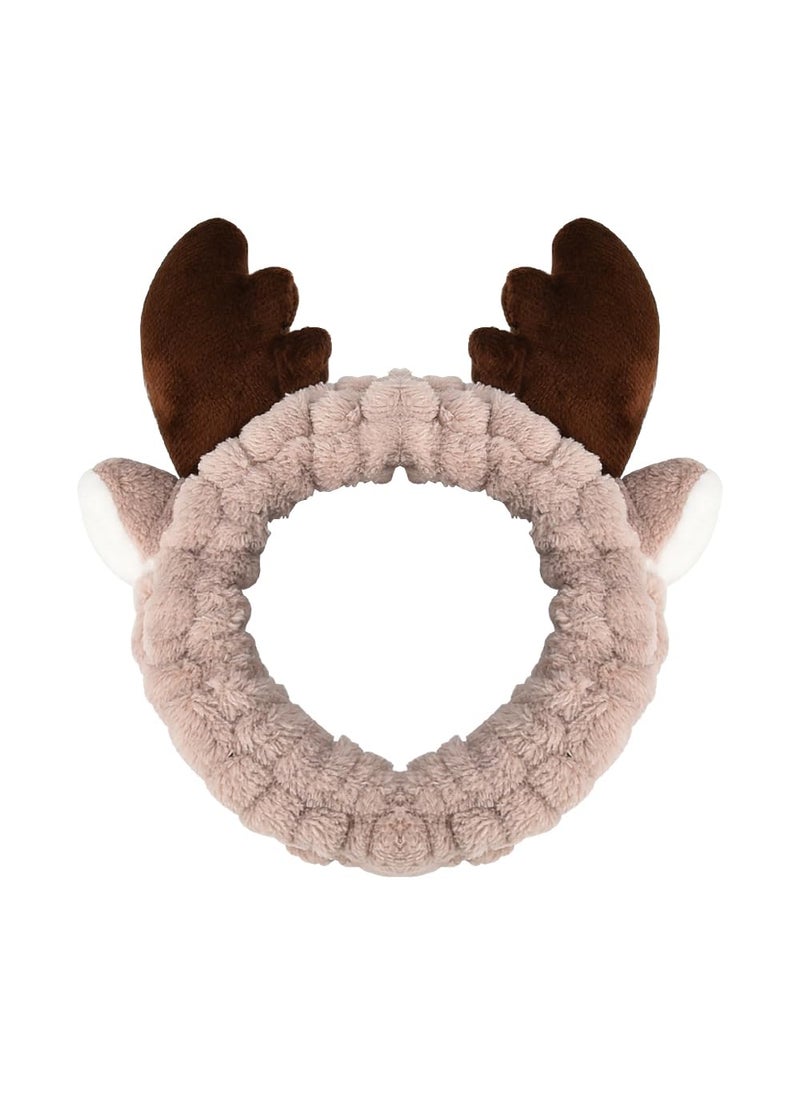 Sisadodo Elk Skin Care Headband for Women Girls Face Wash headbands Cute Spa Makeup headbands for Washing Face Hairband Headwarps Lovely Hair Accessories for Women Skincare Hair Band Head 
