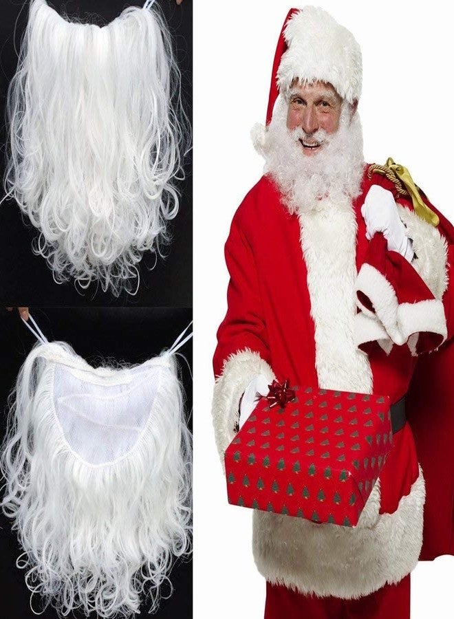 Shimmers Santa Claus Curly Beard and Moustache (White)| Christmas Costume Accessory Cosplay Fancy Dress | Christmas Ornaments Props | Christmas Decorations Items | Christmas Gifts for Men & Kids - Image 3