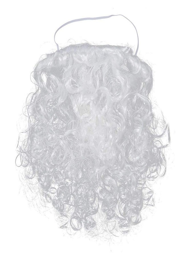 Shimmers Santa Claus Curly Beard and Moustache (White)| Christmas Costume Accessory Cosplay Fancy Dress | Christmas Ornaments Props | Christmas Decorations Items | Christmas Gifts for Men & Kids - Image 1