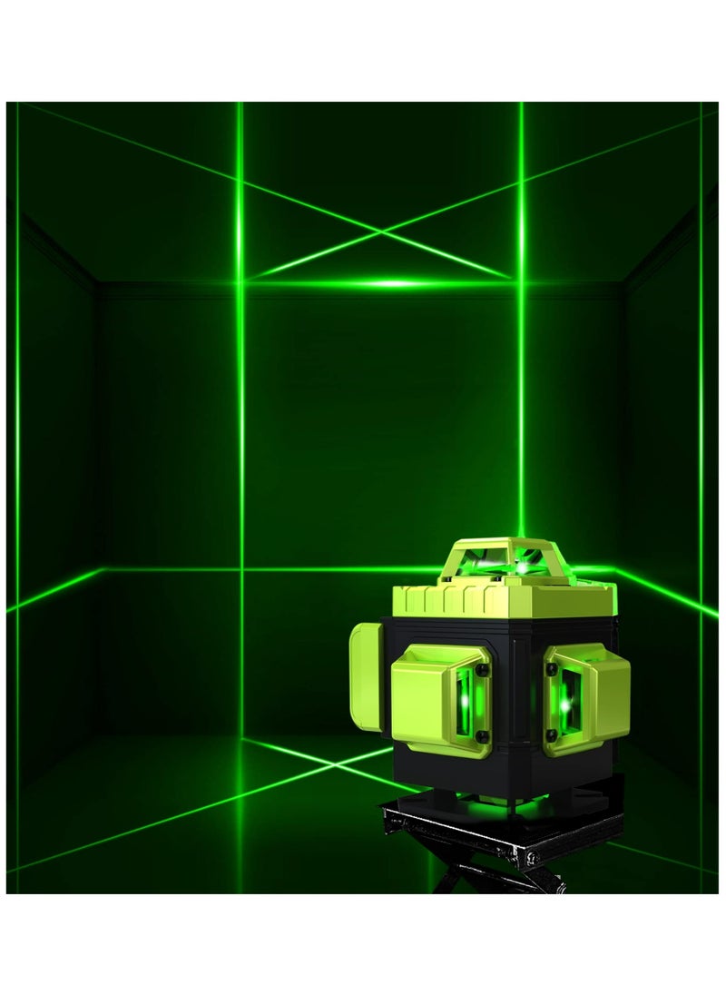 مييلان ميدالية مفاتيح بتصميم عملي ذهبيمستوى الليزر 4 × 360 درجة التسوية الذاتية 16 خطوط 4D أداة مستوى الليزر الأفقي العمودي الأخضر مع 2 قطعة بطاريات ليثيوم أيون قابلة للشحن  - Image 4