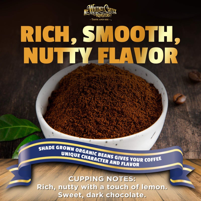 MT. WHITNEY COFFEE ROASTERS Mt. Whitney Organic Shade Grown, Low Acid Coffee from Peru (Ground, 5 Lb) - Image 1