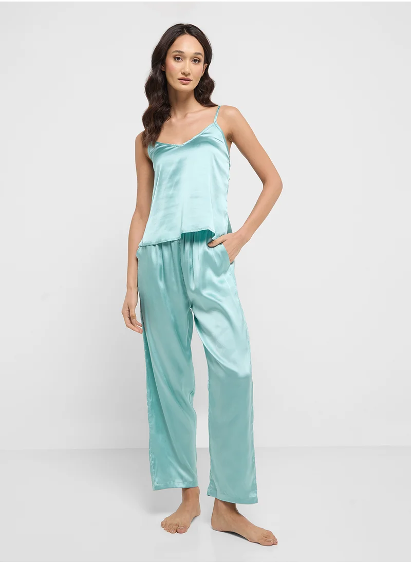 ELLA Satin Cami Top &Pant Set