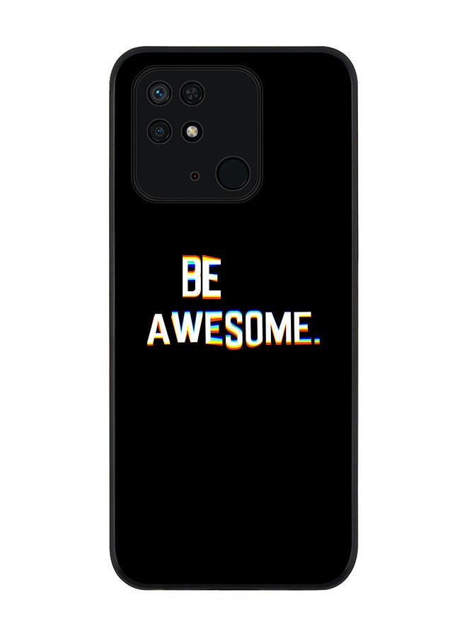 Stylizedd Rugged Black edge case for Redmi 10C 4G  Slim fit Soft Case Flexible Rubber Edges Anti Drop TPU Gel Thin Cover - Be awesome - Image 1